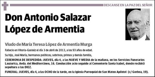 SALAZAR LOPEZ DE ARMENTIA,ANTONIO