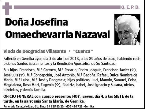 OMAECHEVARRIA NAZABAL,JOSEFINA