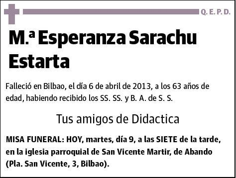 SARACHU ESTARTA,Mª ESPERANZA