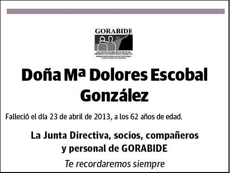 ESCOBAL GONZALEZ,MARIA DOLORES