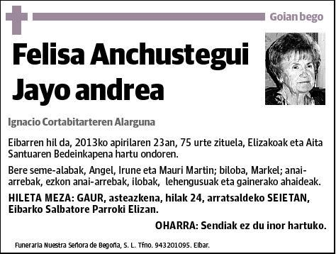 ANCHUSTEGUI JAYO,FELISA