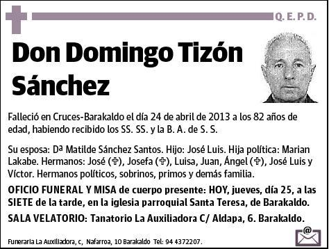 TIZON SANCHEZ,DOMINGO