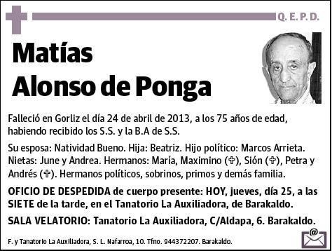 ALONSO DE PONGA,MATIAS