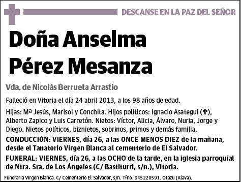 PEREZ MESANZA,ANSELMA