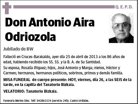 AIRA ODRIOZOLA,ANTONIO