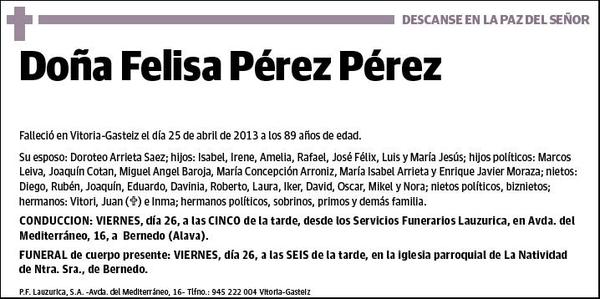 PEREZ PEREZ,FELISA