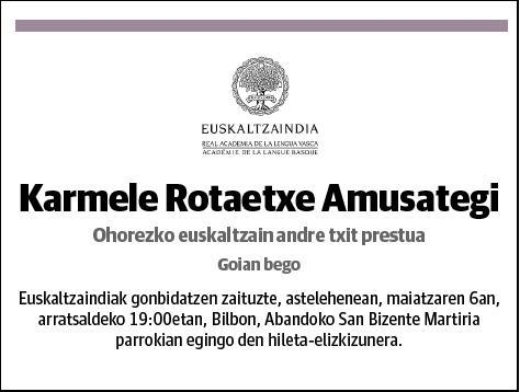 ROTAETXE AMUSATEGI,KARMELE