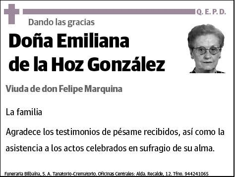 DE LA HOZ GONZÁLEZ,EMILIANA