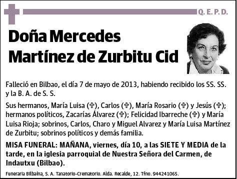 MARTINEZ DE ZURBITU CID,MERCEDES