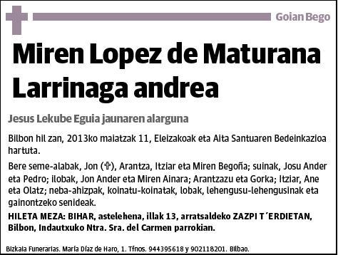 LOPEZ DE MATURANA LARRINAGA,MIREN