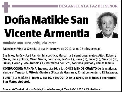 SAN VICENTE ARMENTIA,MATILDE