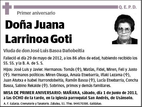 LARRINOA GOTI,JUANA