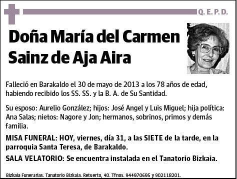 SAINZ DE AJA AIRA,MARIA DEL CARMEN