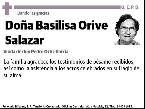 ORIVE SALAZAR,BASILISA