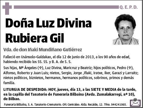 RUBIERA GIL,LUZ DIVINA