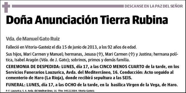 TIERRA RUBINA,ANUNCIACION
