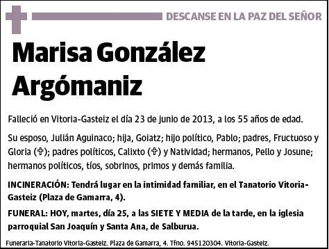 GONZALEZ ARGOMANIZ,MARISA