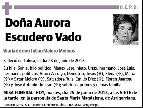 ESCUDERO VADO,AURORA