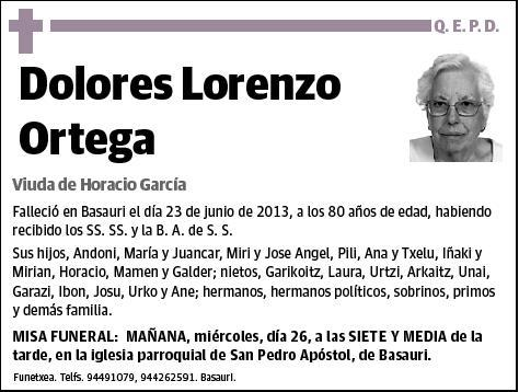 LORENZO ORTEGA,DOLORES