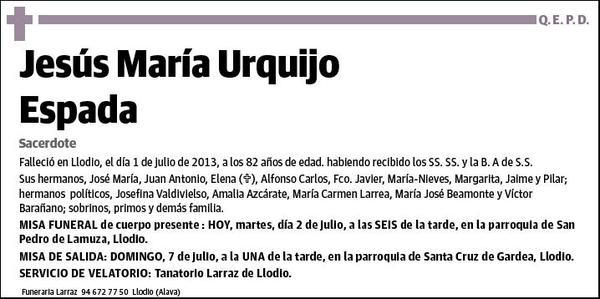 URQUIJO ESPADA,JESUS MARIA