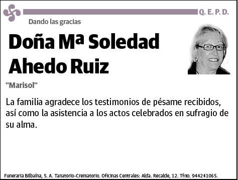 AHEDO RUIZ,Mª SOLEDAD