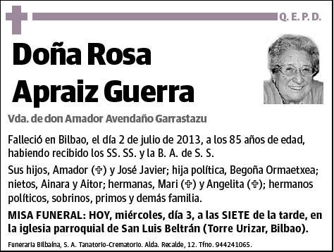 APRAIZ GUERRA,ROSA