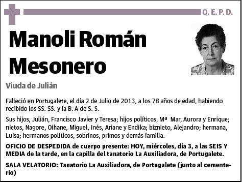 ROMAN MESONERO,MANOLI