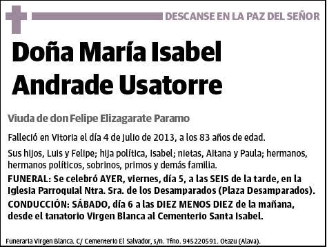 ANDRADE USATORRE,MARIA ISABEL