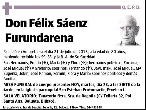SAENZ FURUNDARENA,FELIX
