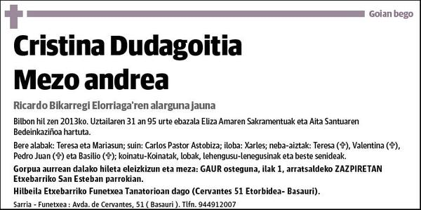 DUDAGOITIA MEZO,CRISTINA