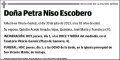 NISO ESCOBERO,PETRA