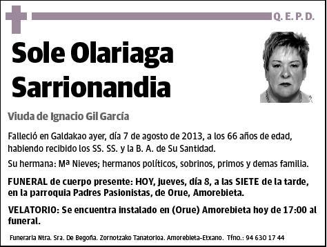 OLARIAGA SARRIONANDIA,SOLE