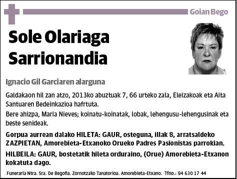 OLARIAGA SARRIONANDIA,SOLE