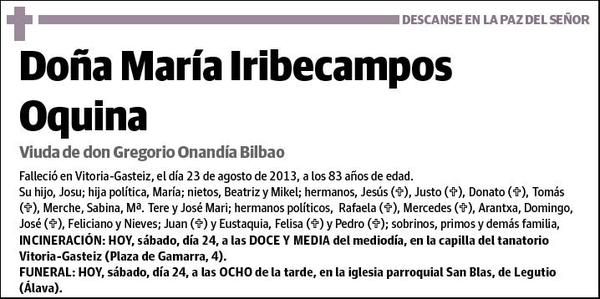 IRIBECAMPOS OQUINA,MARIA