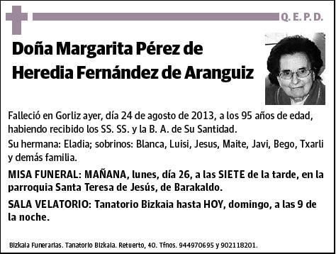 PEREZ DE HEREDIA FERNANDEZ DE ARANGUIZ,MARGARITA