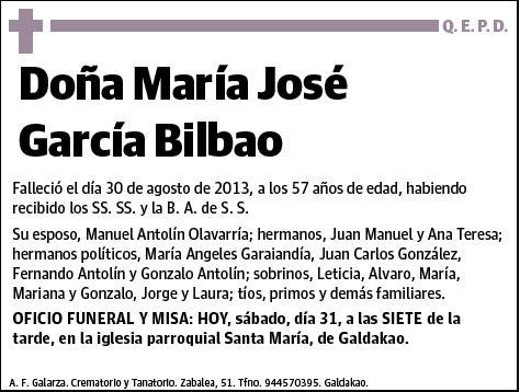 GARCIA BILBAO,MARIA JOSE