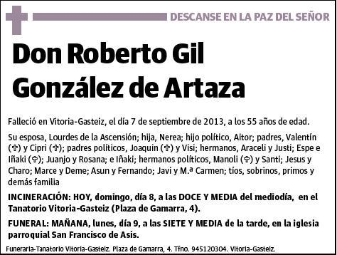 GIL GONZALEZ DE ARTAZA,ROBERTO