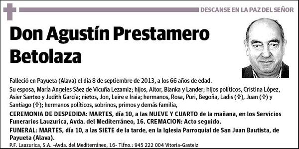 PRESTAMERO BETOLAZA,AGUSTIN