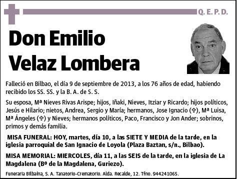 VELAZ LOMBERA,EMILIO