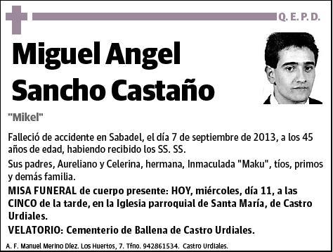 SANCHO CASTAÑO,MIGUEL ANGEL