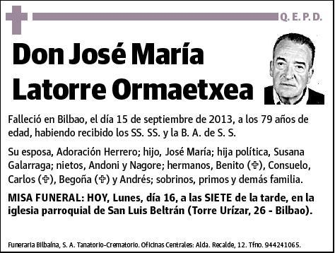 LATORRE ORMAETXEA,JOSE MARIA