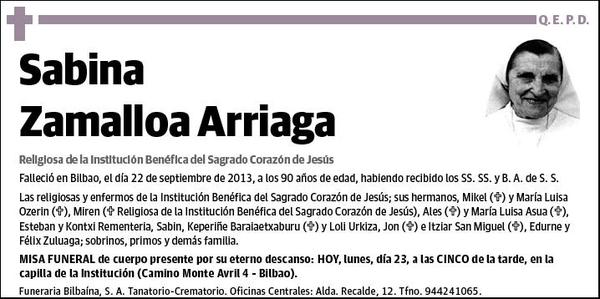 ZAMALLOA ARRIAGA,SABINA
