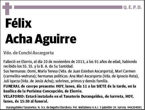 ACHA AGUIRRE,FELIX