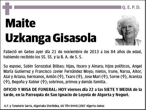 UZKANGA GISASOLA,MAITE