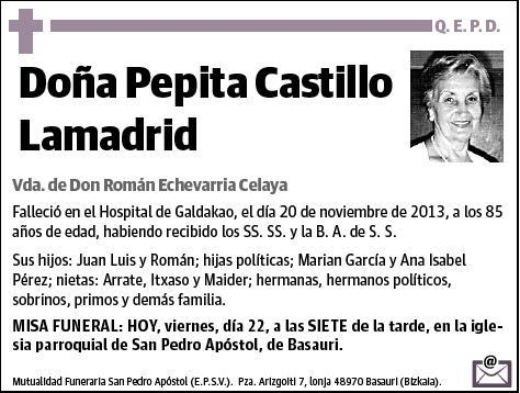 CASTILLO LAMADRID,PEPITA