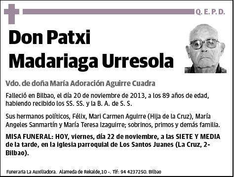 MADARIAGA URRESOLA,PATXI