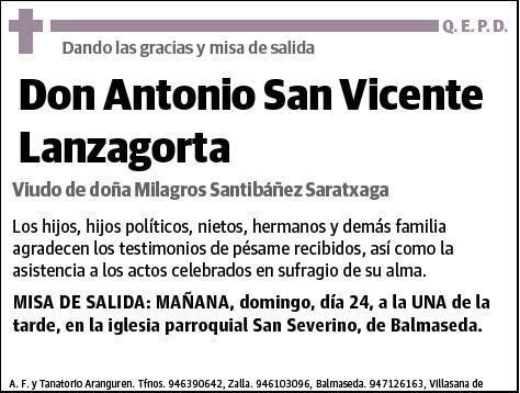 SAN VICENTE LANZAGORTA,ANTONIO