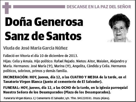 SANZ DE SANTOS,GENEROSA