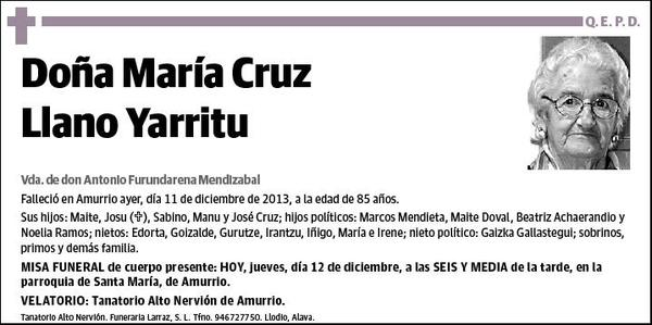 LLANO YARRITU,MARIA CRUZ