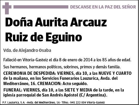 ARCAUZ RUIZ DE EGUINO,AURITA